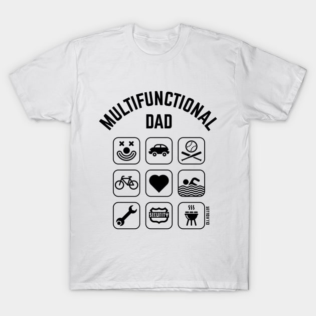 Multifunctional Dad (9 Icons) T-Shirt by MrFaulbaum